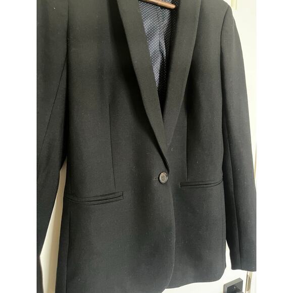J. Crew Wool Blend Single Button Blazer Jacket Black 4 Tall - Picture 5 of 8